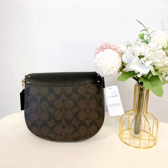 Coach CE567 Morgan Saddle Bag In Gold/Brown Black Multi - Picture 4 of 9
